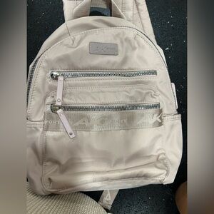 Anne Klein Cream Backpack with Silver Accents